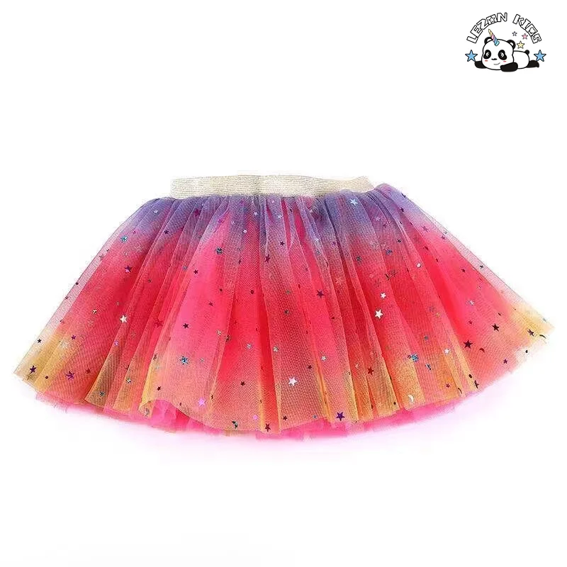LEZONKIDS - Saias Tutu Fofo de Alta Qualidade para Meninas Crianças Meninas Verão Chiffon Moda Saia Sólida para Meninas